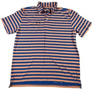Southern Tide Mens‎ Polo Shirt Size Large Blue Orange Striped Golf Beach Casual